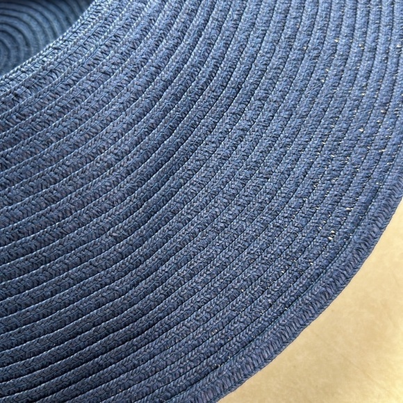 Serra Paper Natural Floppy Boho Beach Hat Sunshade w/ Ribbon Navy OS NWT - Picture 8 of 8